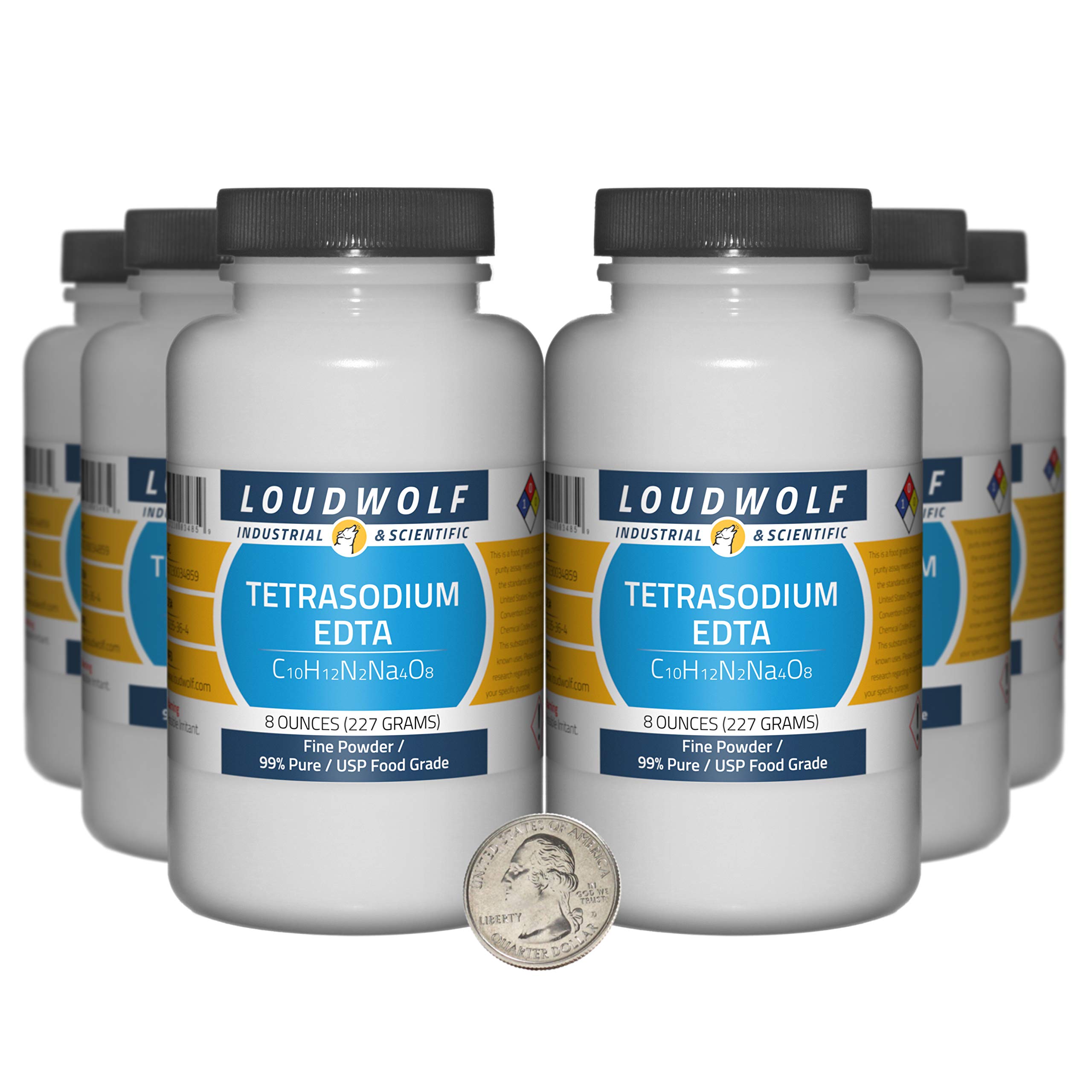 Tetrasodium EDTA / 3 Pounds / 6 Bottles / 99% Pure USP Food Grade/Fine Powder