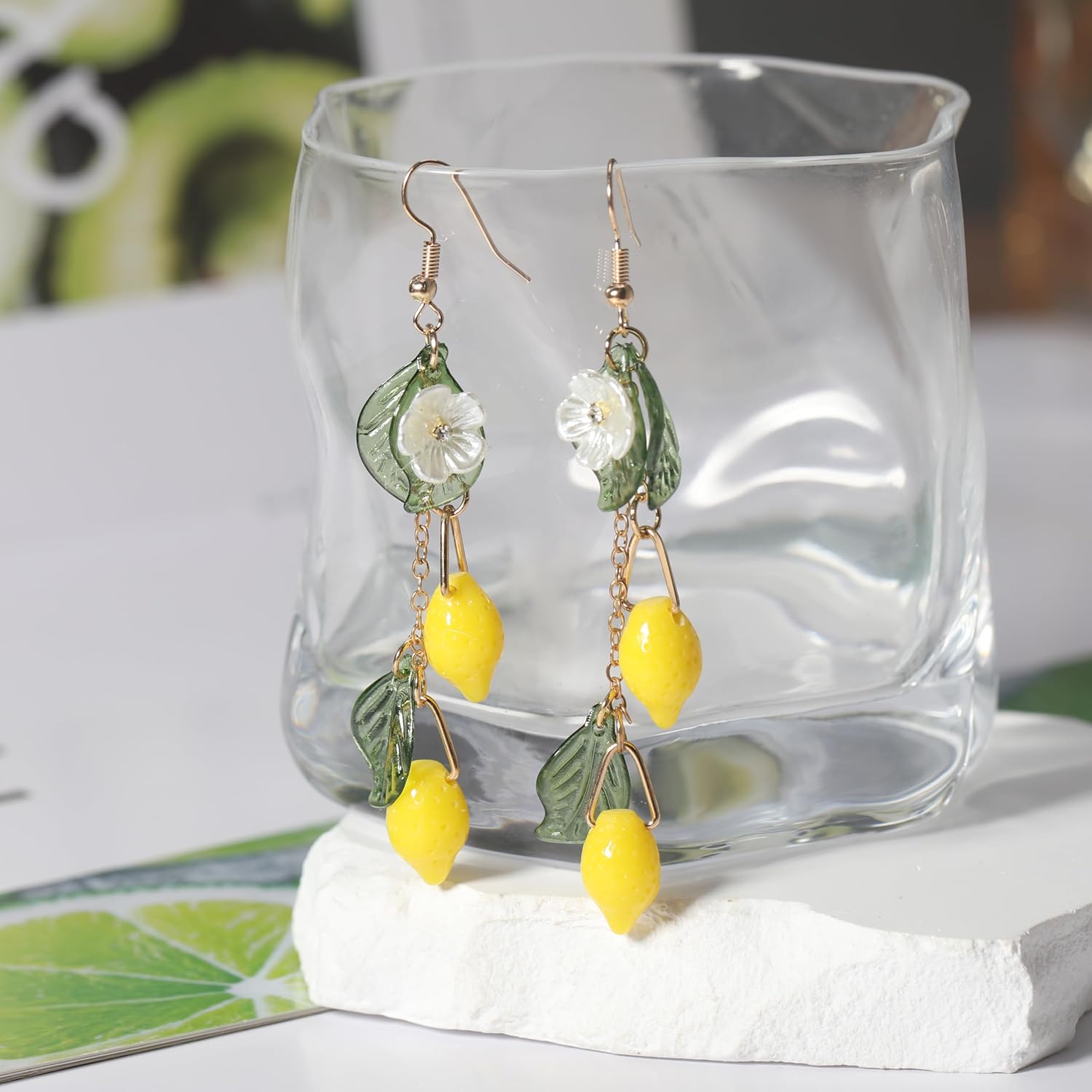 Fruit Earring Strawberry Lemon Orange Grape Cherry Raspberry Pomegranate Lightweight Trendy Drop Dangle Accessories for Women - Image 2