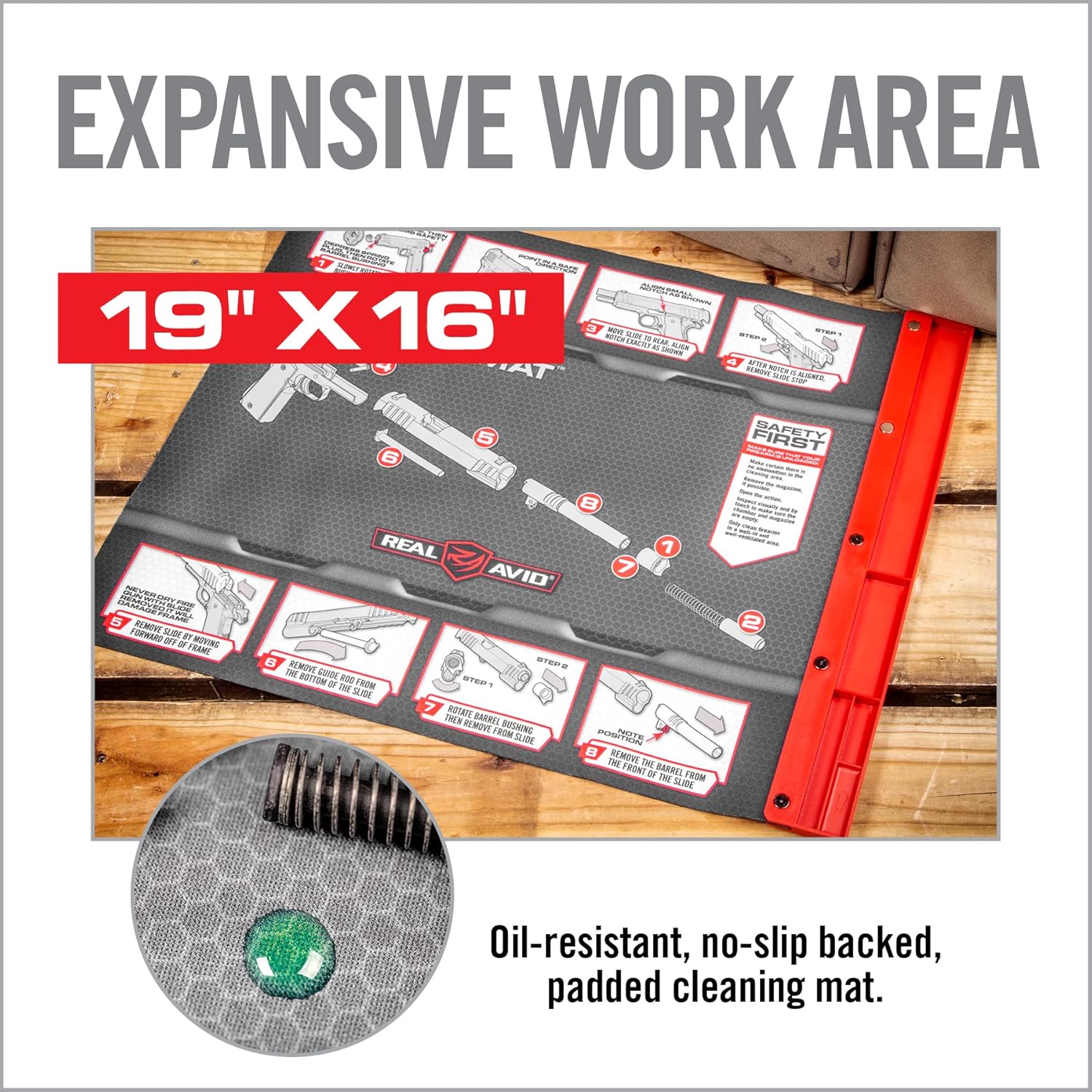 Real Avid 1911 Cleaning Kit with Smart Wrench, Gun Boss Handgun Cleaning Tools, Field Guide & Smart Mat