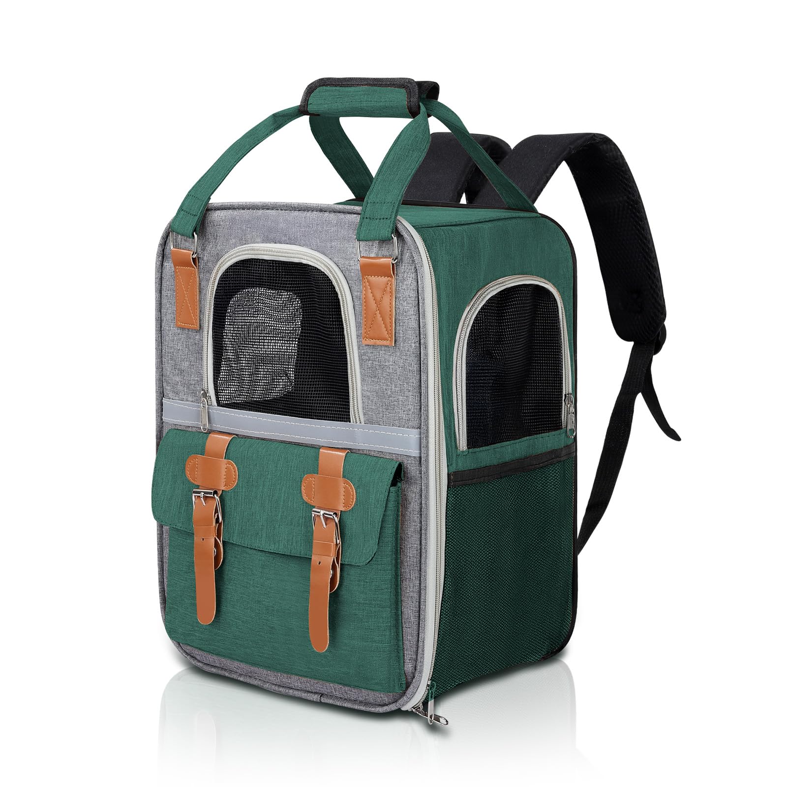 YooxArmor Haustier Rucksack für Katzen & Kleine Hunde,Atmungsaktiver Tragbare Katzenrucksack mit Sichtfenster,Leichte Faltbare HundeRucksack für Reisen Wandern Fahrradfahren, Max Tragkraft 7kg