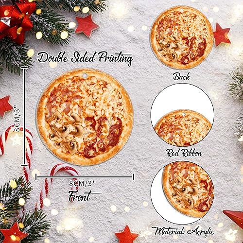 Miniatura 35 de Adorno de Navidad mexicano de tortilla de maíz acrílico adornos para decoraciones de Navidad, divertidos y deliciosos adornos de decoración de árbol