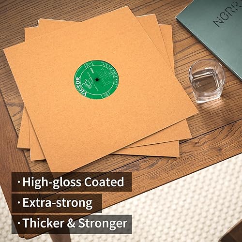 Miniatura 3 de Fundas interiores para discos de vinilo de 12 pulgadas, fundas de disco de papel Kraft, cubierta de vinilo grueso LP, fundas de chaqueta de álbum