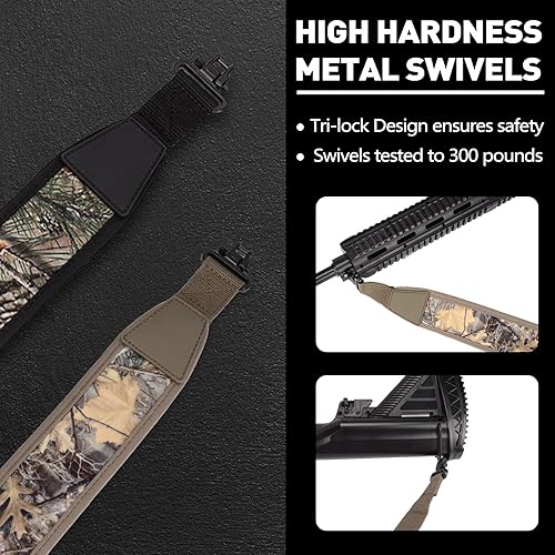 Miniatura 5 de BOOSTEADY Eslinga de pistola de dos puntos con giratorios,Correa acolchada duradera para el hombro,Ajustador de longitud