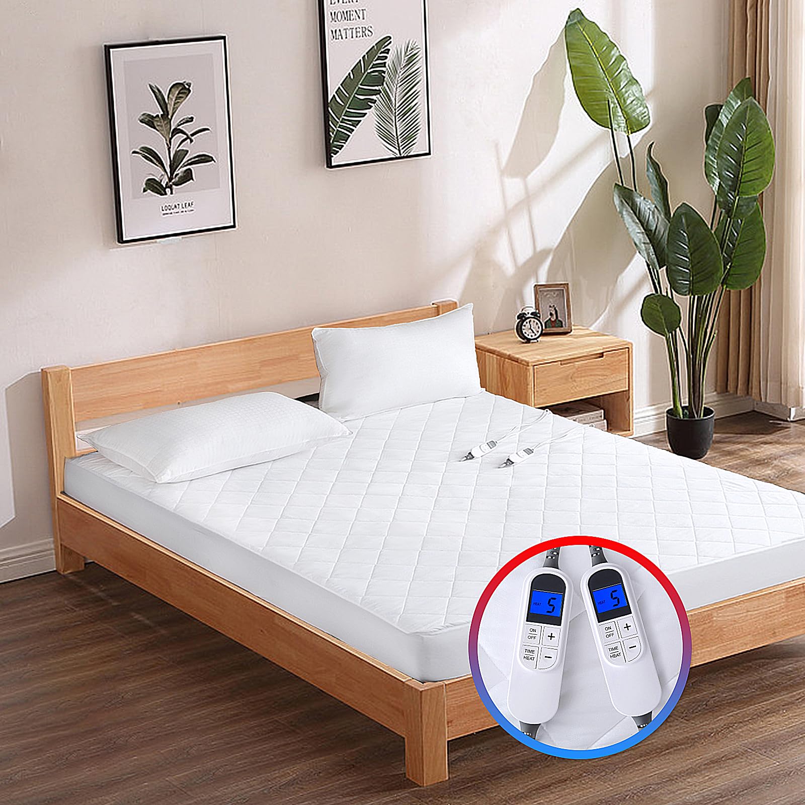 Amazon.com: Heated Mattress Pad Queen Size, Dual Control Electric Mattress  Pad with 10 Heat Settings Controller and 1-12 Hours Auto Shut Off, Electric  Bed Warmer with 8-21 Deep Pocket : Home u0026 Kitchen