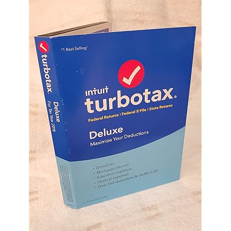 TurboTax 2018 Deluxe Federal Plus State Tax Software CD [PC / Mac]