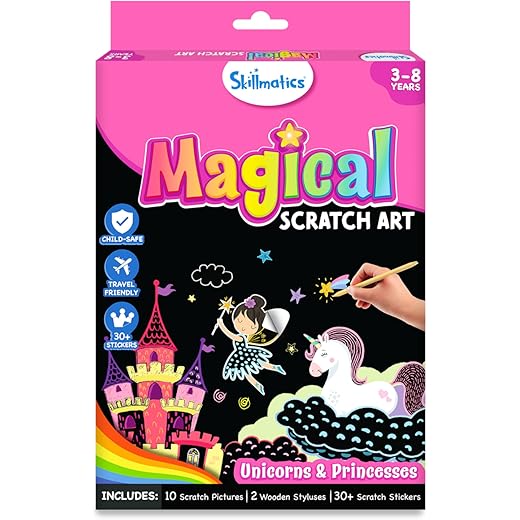 Skillmatics Scratch Art Book - Unicorns & Princesses