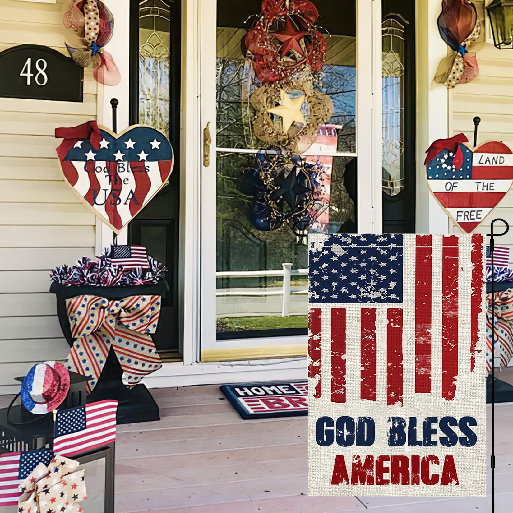 Patriotische Gartenflagge Zum 4. Juli – „God Bless America“, Doppelseitig, 30,5 X 45,7 Cm