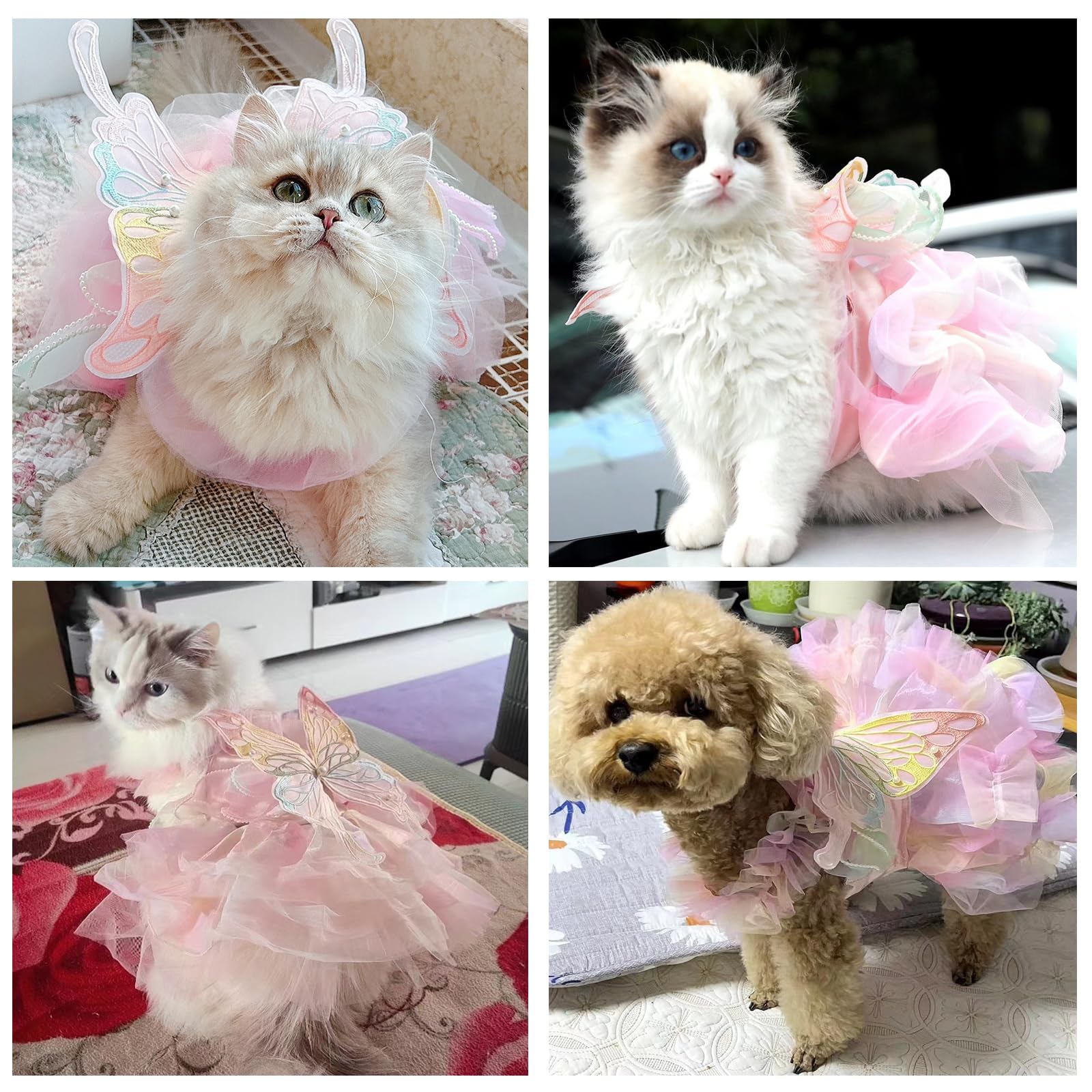 Abito da principessa per cani, abito da sposa con gonna tutù multistrato, rosa, XXXL