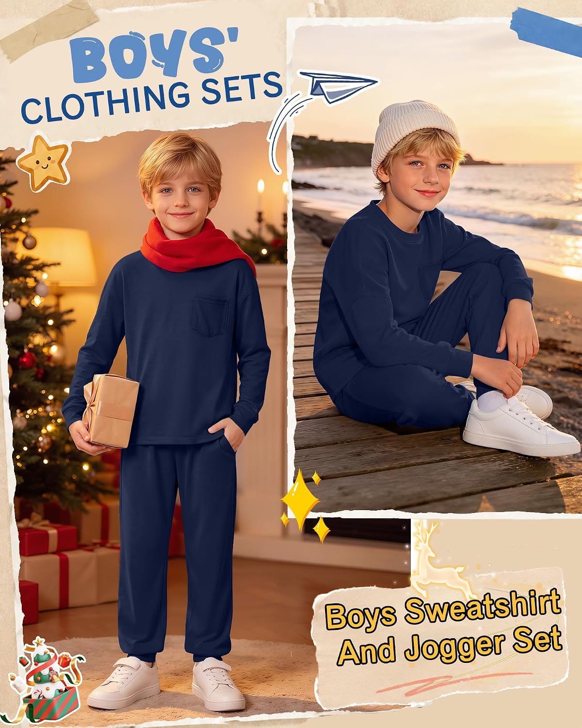 Boys 2 Piece Outfits Fall Sweatsuit Set