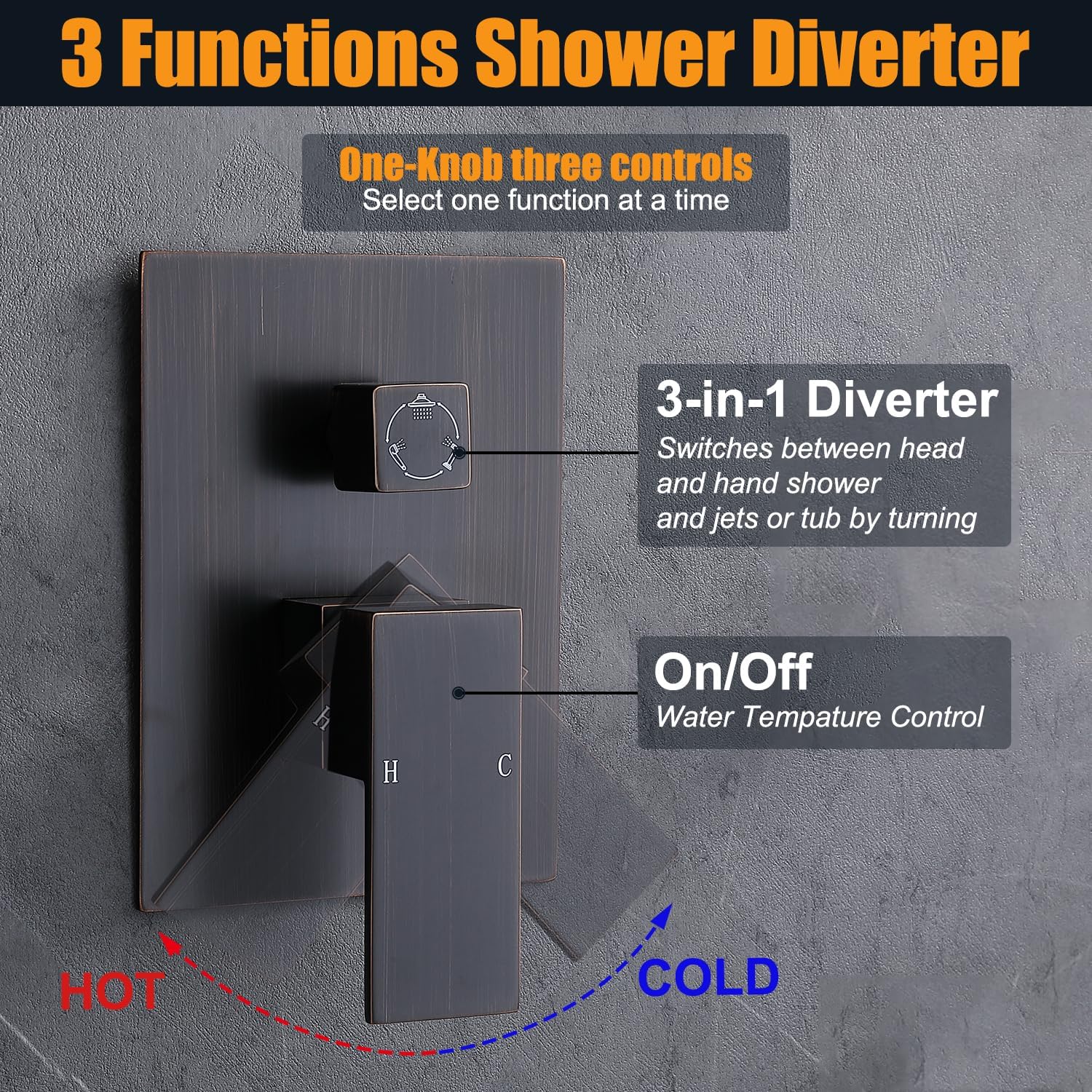 Enga Shower Body Spray System, 12 Inch Rain Shower Head System Wall Mounted, All Metal Shower Jets System, Oil Rubbed Bronze