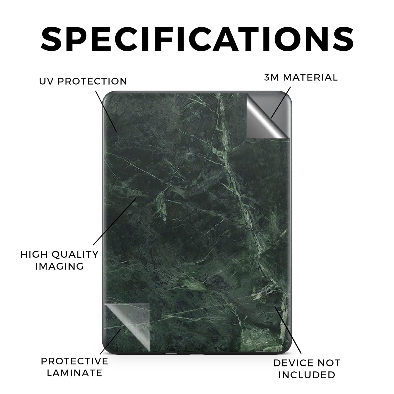 Tablet Skin Compatible with Amazon Kindle Colorsoft (2024) - Green Marble - Premium 3M Vinyl Protective Wrap Decal Cover - Easy to Apply | Crafted in The USA by MightySkins
