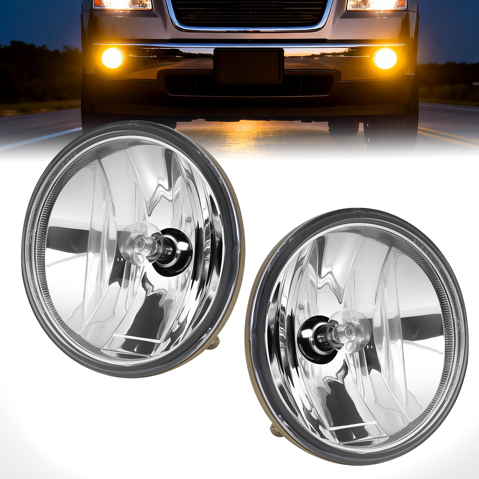 Driving Fog Lights for 2007-2013 Avalanche/ 2007-2014 Chevy Suburban/Tahoe/ 2015-2016 Colorado/ 2010-2013 Camaro/ 2015 Silverado/GMC Acadia/Yukon, 1 Pair Front Bumper Driving Fog Lamps (Clear Lens)