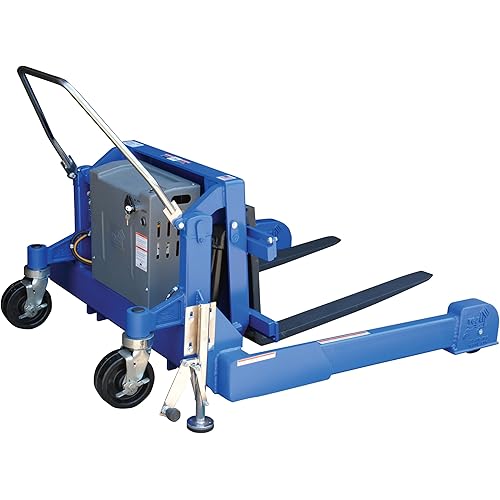 Vestil TMS-20-DC DC Power Tilt Master Straddle, Overall W x L x H (in.) 57-1/4 x 72-13/16 x 29-1/4, Folding Handle Length (in.) 20, 4" Fork Width, 2000 lbs Capacity