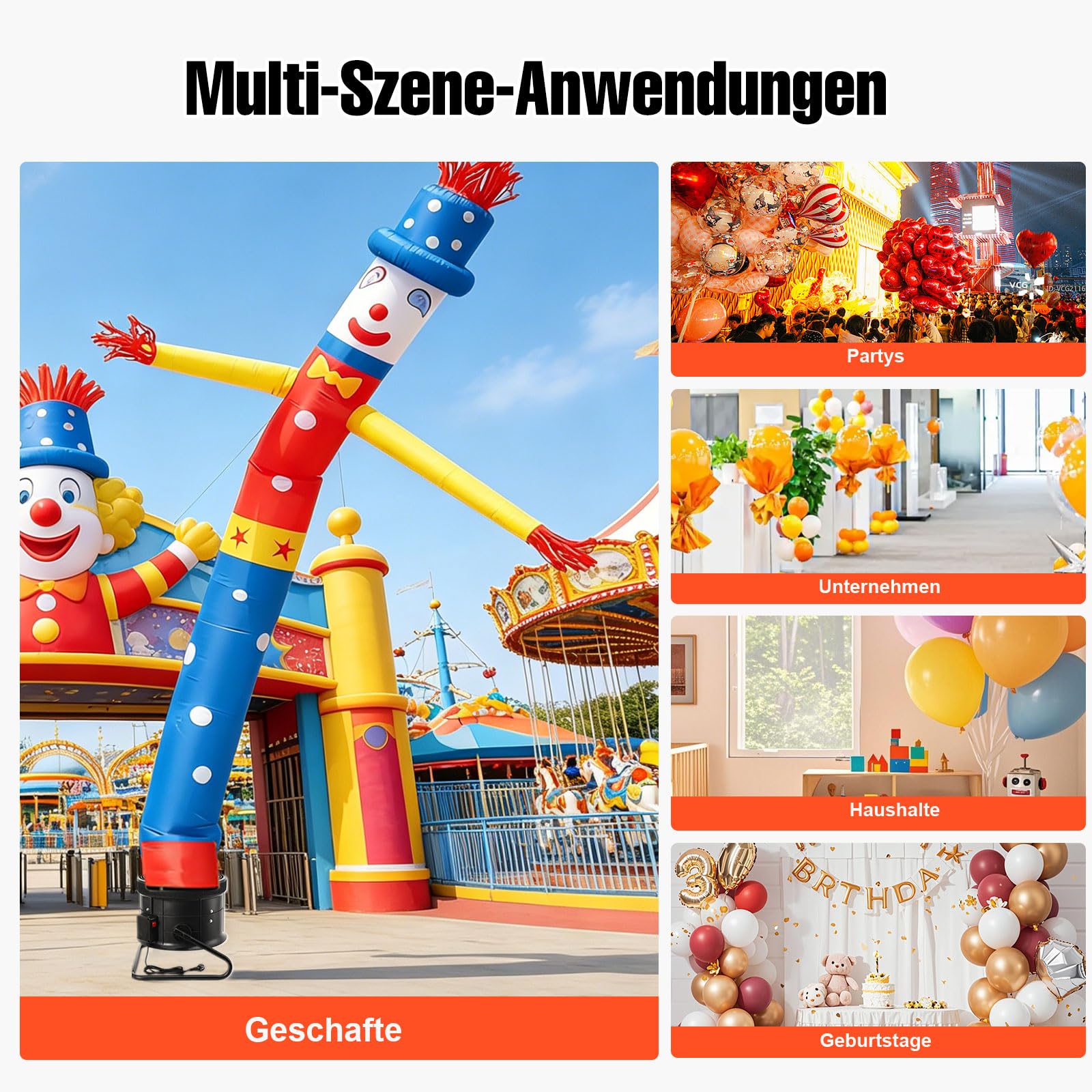 Professionelles Luftgebläse für Puppentänzer 7m Sky Puppet Tänzerin Blower Gebrauchs Blower mit 950W 2800RPM Hochleistungs Gebläse für Aufblasbare Tänzer oder Aufblasbare Puppen