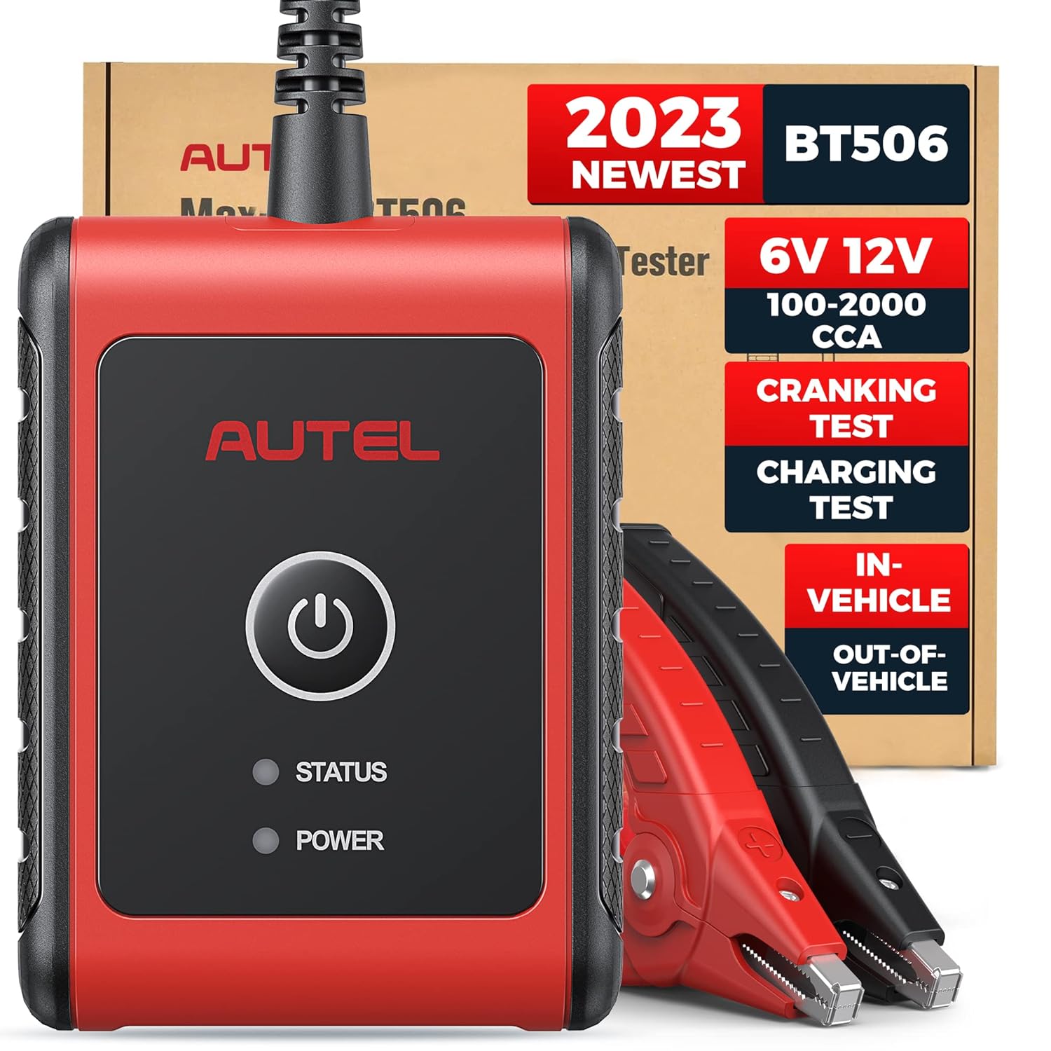 Autel MaxiBAS BT506 Auto Adaptive Conductance Battery Tester Free Mobile APP for iOS&Android Test Battery's Cold Cranking Ability and Reserve Capacity Cloud-Base Service Support All Battery Types