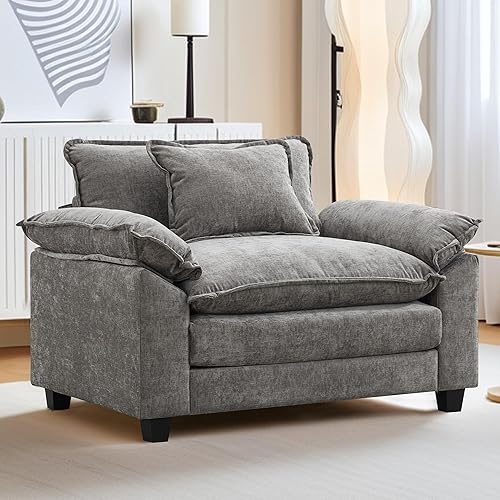 Miniatura 54 de URRED Cloud Couch - Sofá modular modular de 87 pulgadas, moderno sofá de asiento profundo en forma de L con otomana y almohadas, sofás de felpilla