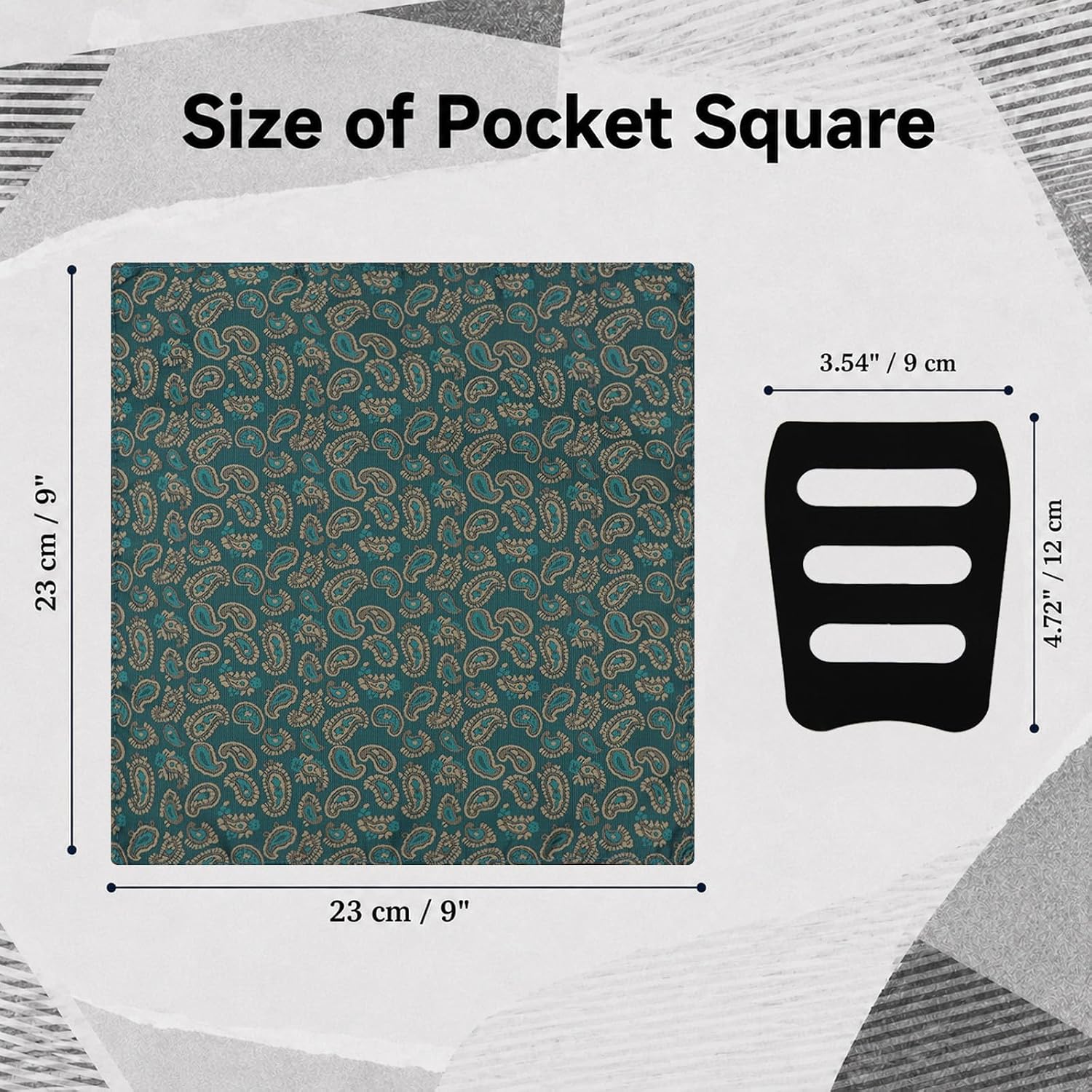 Paisley Pocket Squares for Men with Mens Handkerchiefs Holder