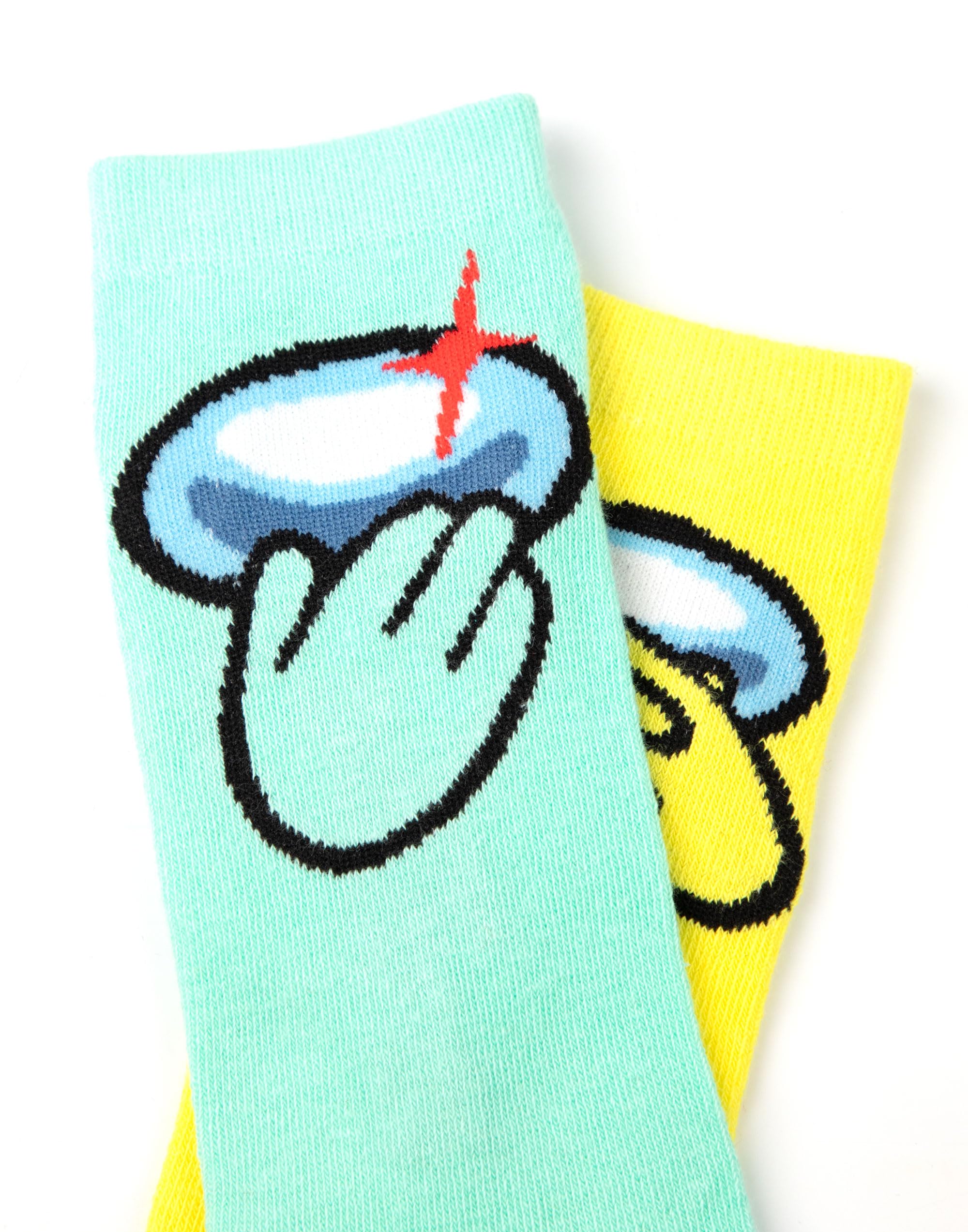Among Us Chaussettes multicolores Crewmates | 5 paires de designs graphiques amusants pour les garçons | Marchandise de jeu confortable et ludique