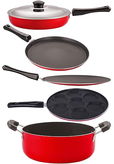 Nirlon Non-Stick 5 Piece Highly Durable PFOA Free Aluminium Kitchen Utensil Set