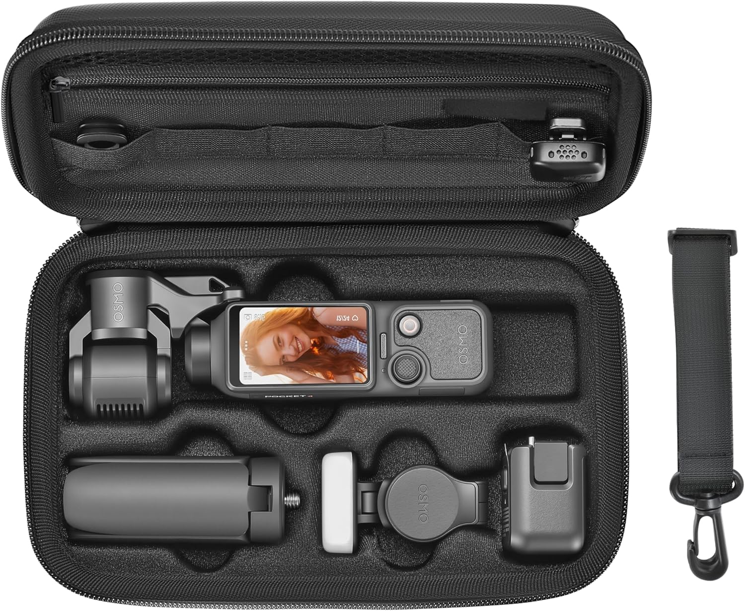 LEQTRONIQ All-in-One Carrying Case for DJI Osmo Pocket 4 – PU Protective Bag with Shoulder Strap (Adjustable Strap and Carry Handle) Creator Combo, Vlogging & Outdoor Shooting-image-34