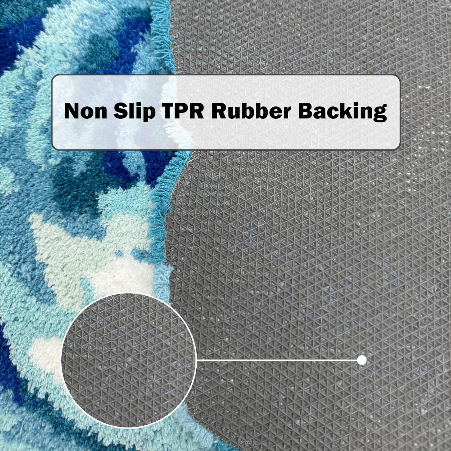 USTIDE Cute Rose Bathroom Rugs Blue Flower Bath Mat Fluffy Soft Floral Shaped Bathtub Rug Non Slip Rose Area Rug Machine Washable Doormat, 2FTx2.3FT