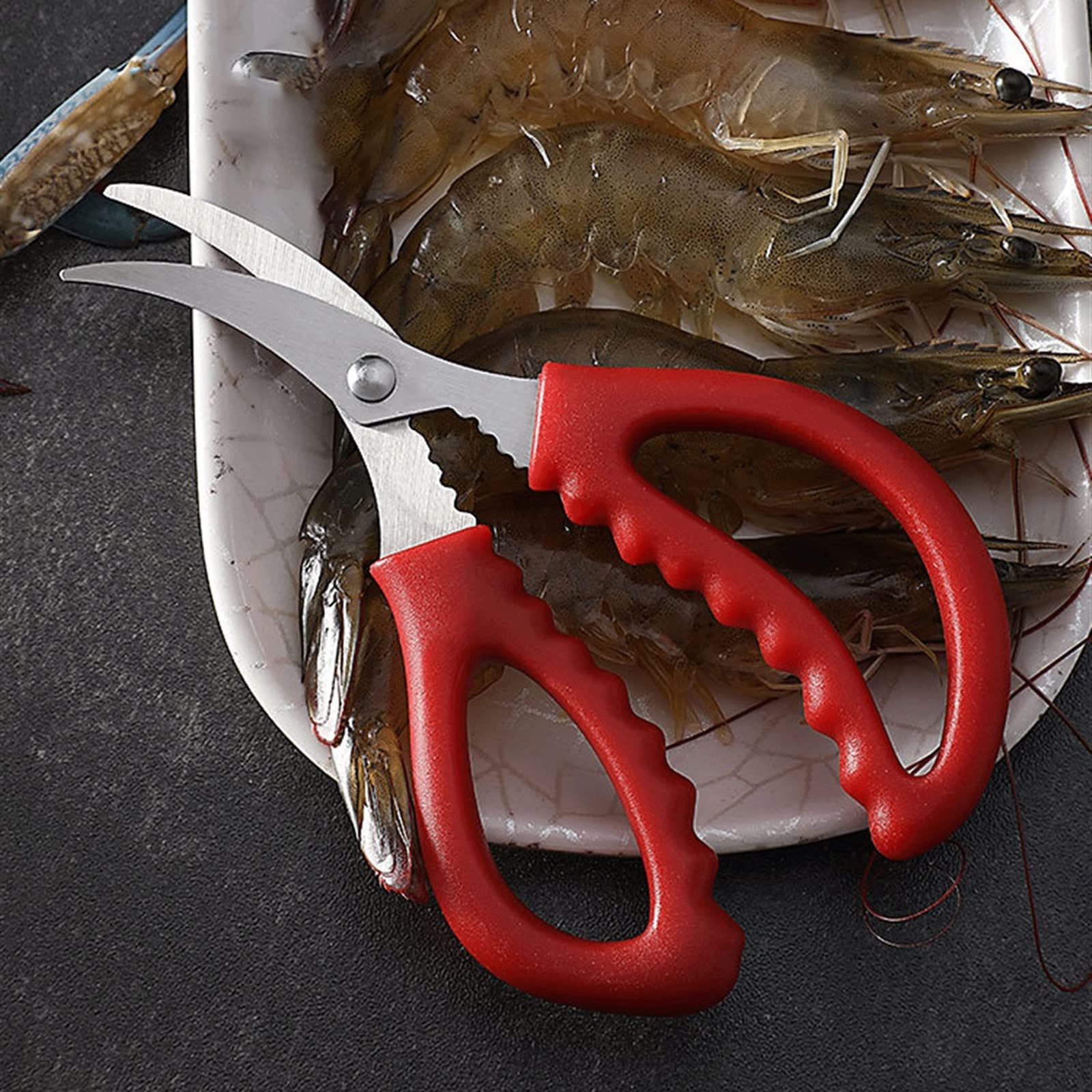 Küchenschere, Küchenschere, Garnelenkralle, Peeling, Edelstahl, Küchenschere (rot)