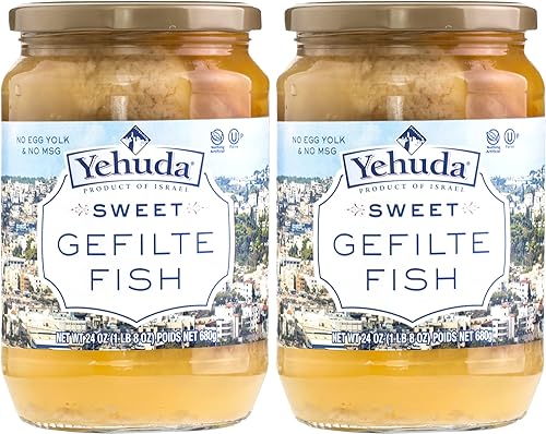 Yehuda Pescado dulce Gefilte, 24oz (paquete de 2)