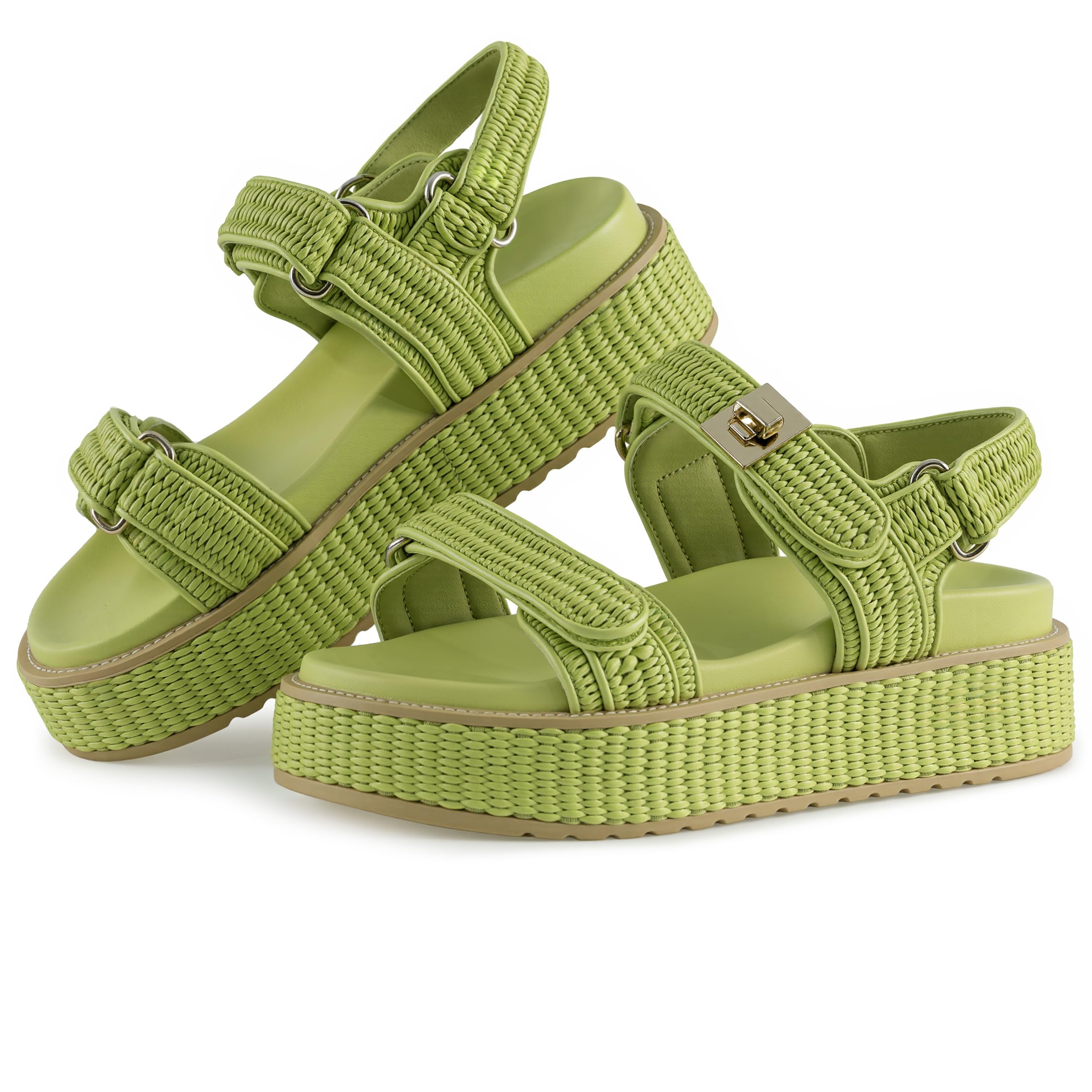 Slip On Espadrilles Wedge Platform Sandals For Women Clear Strap Slide Heeled Sandals Beach Summer Mule Sandals