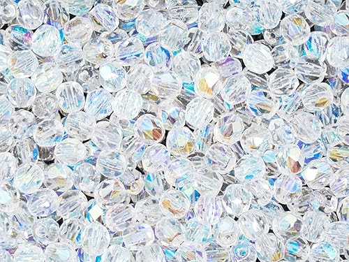 Miniatura 9 de 600Checa 4mm. azteca con facetas, oro abalorios bolas redondo vidrio FirePolished 12masa Fire pulido