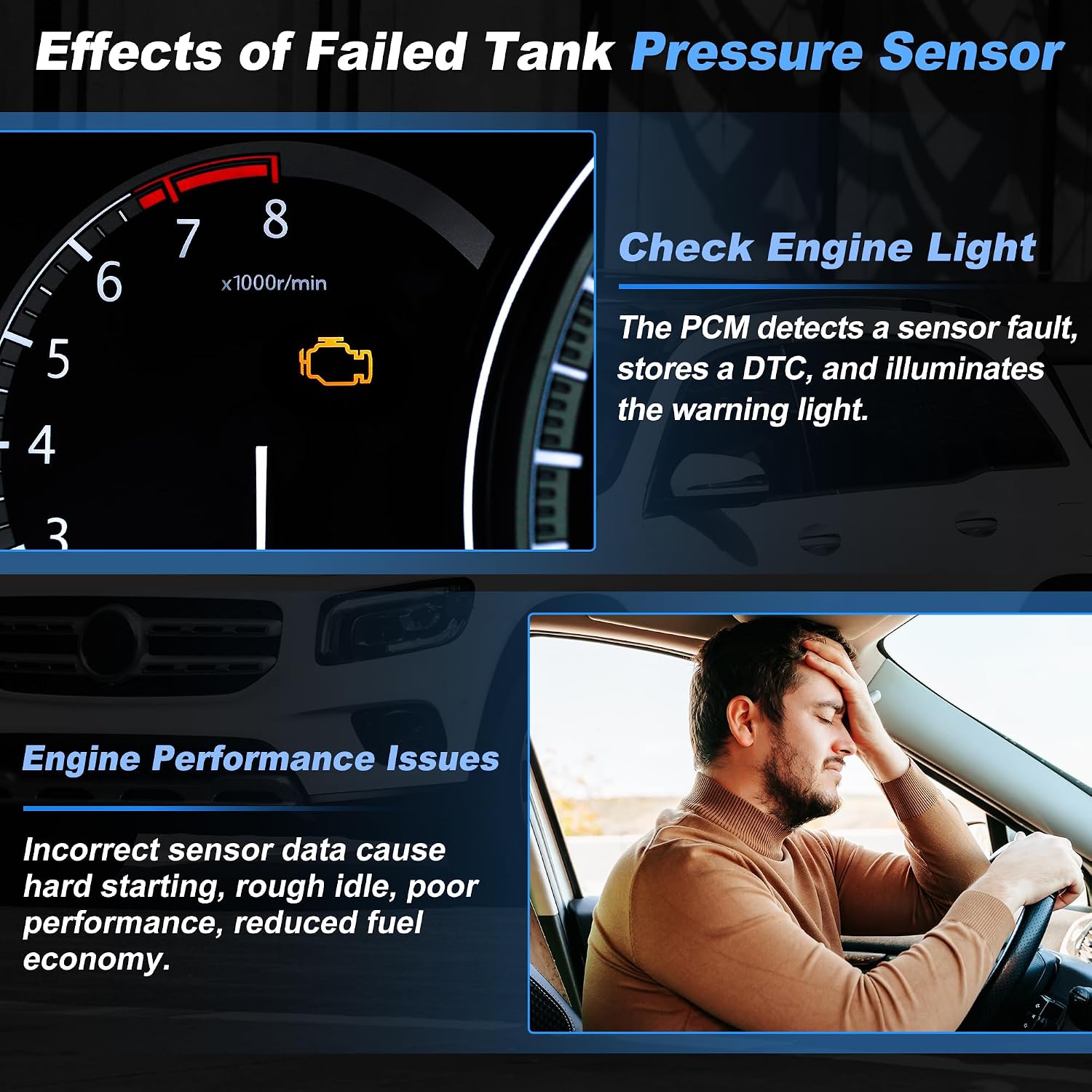 A0009051100/A0035427518 Fuel Tank Pressure Sensor for Mercedes-Benz C250 C300 C350 CL550 CL600 E350 E400 E550 S350 S400 S550 S600 CLA250 CLS400 CLS550 GL350 GL450 GL550 GLE350