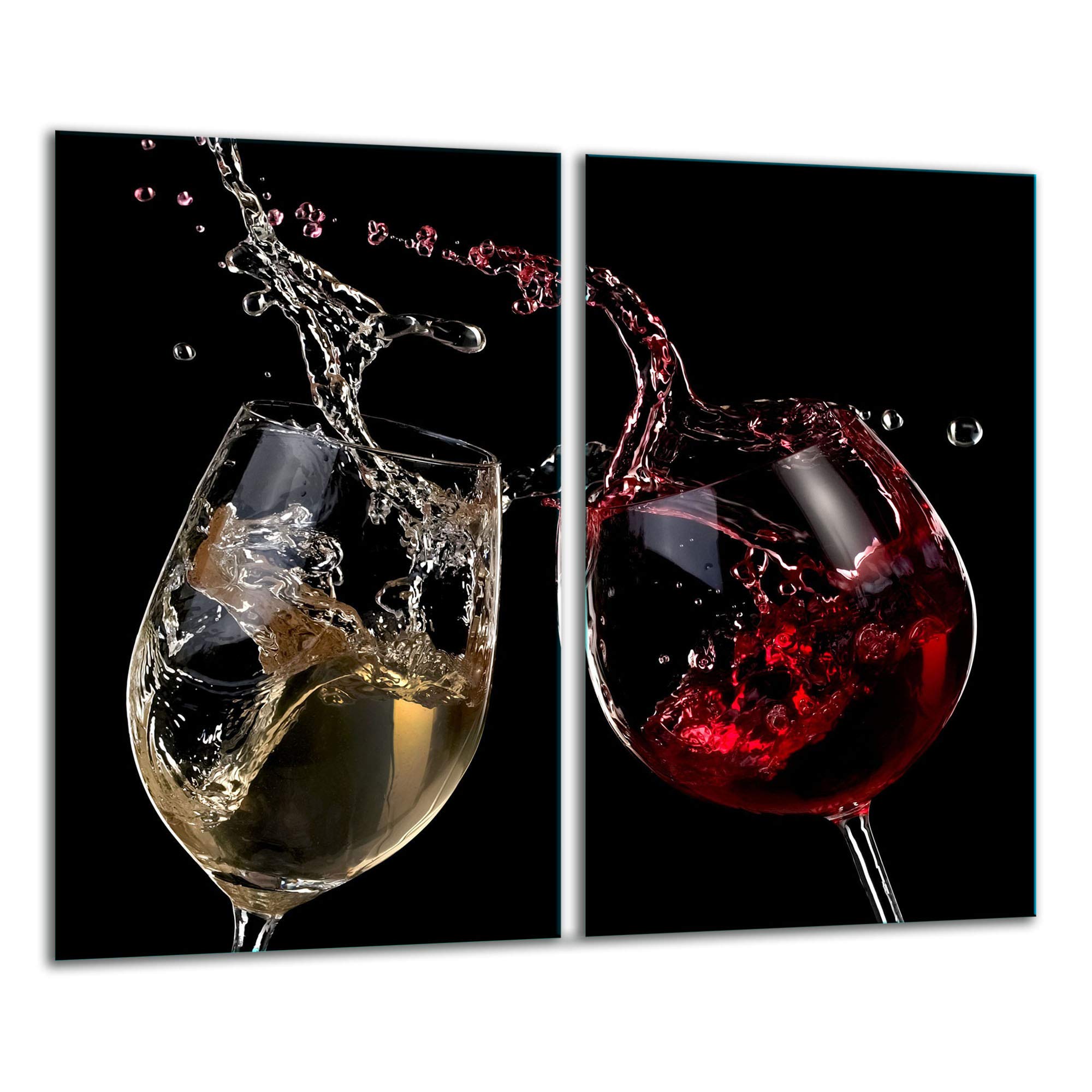 QTA - Placa protectora de vitrocerámica 2 x 30 x 52 cm 2 piezas cocina eléctrica universal para inducción protección contra salpicaduras tabla de cortar de vidrio templado como decoración Vino