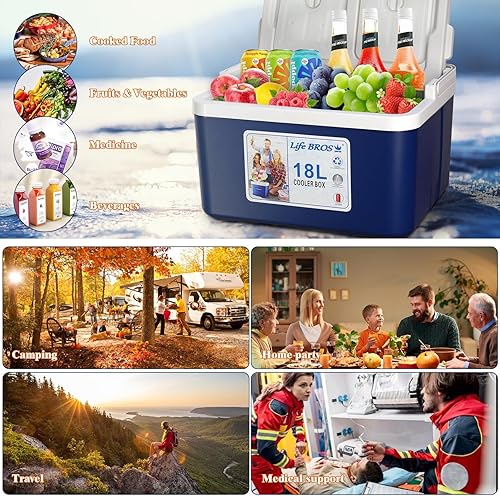 Miniatura 5 de Refrigerador portátil aislado de 11 cuartos de galón, a prueba de fugas, hielera dura con bolsa de hielo extra para barbacoa, camping, pincnic