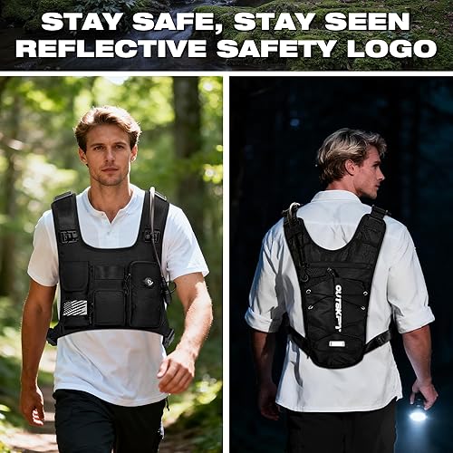 Miniatura 8 de OUTSKIRT Mochila de hidratación para correr, ligera, ajustable, con bolsa de agua de 2 litros, bolsa de hidratación para senderismo, ciclismo, caza