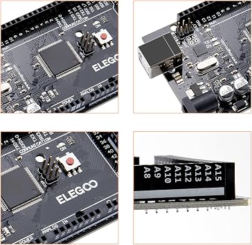 ELEGOO Mega 2560 R3 Board, ATmega2560, Compatible with Arduino, Black