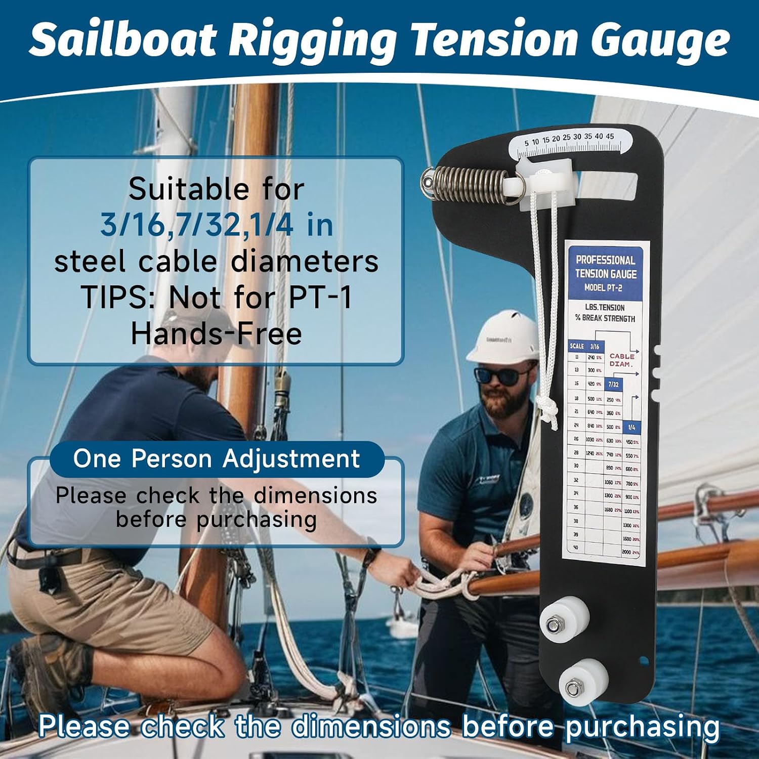 Upgrade PT-2 Sailboat Rigging Tension Gauge