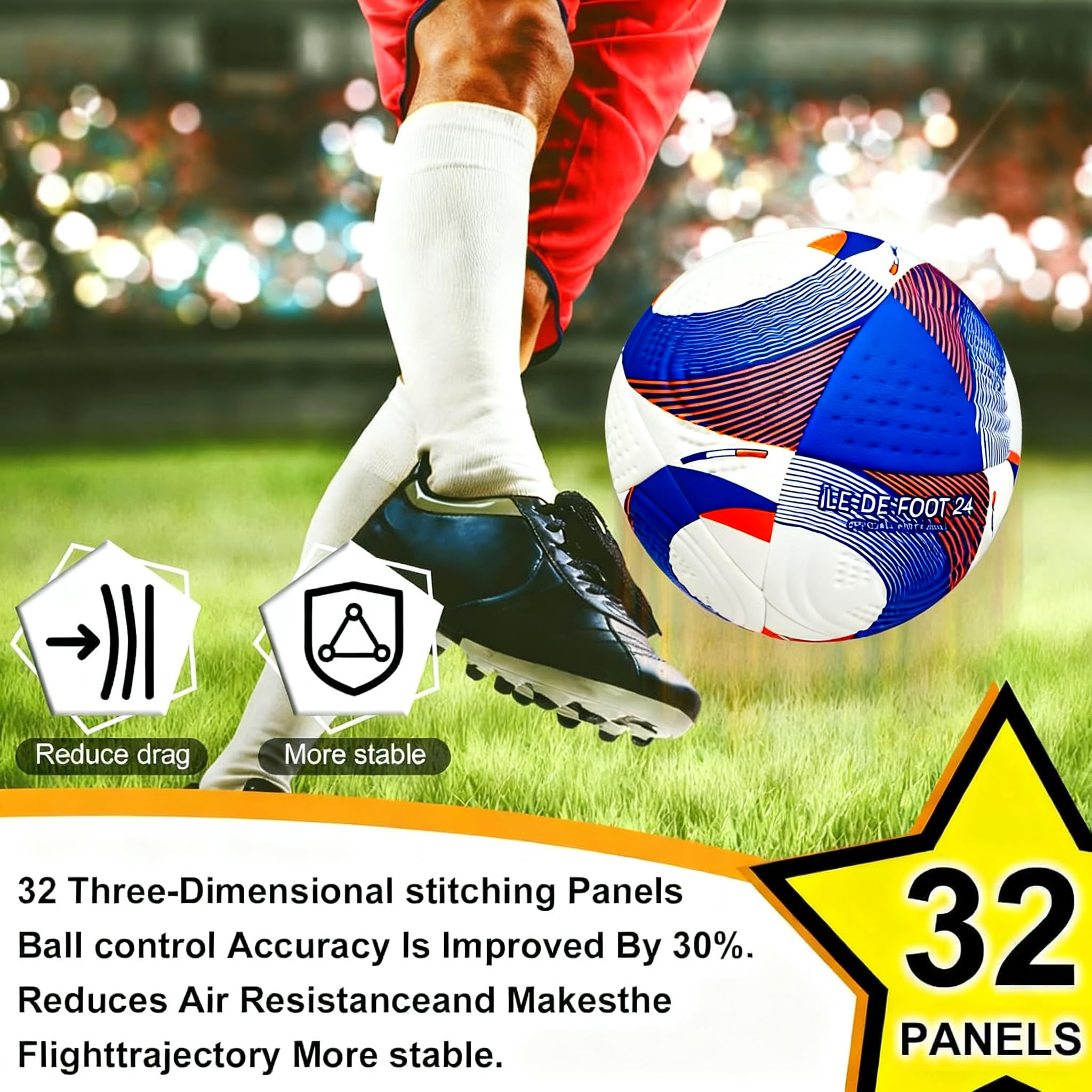 Balon Futbol de Entrenamiento, Formación Juego De Pelota Nº 5 Futbol Balon de la Champions, Pelota Futbol Competición Unisex para Adultos