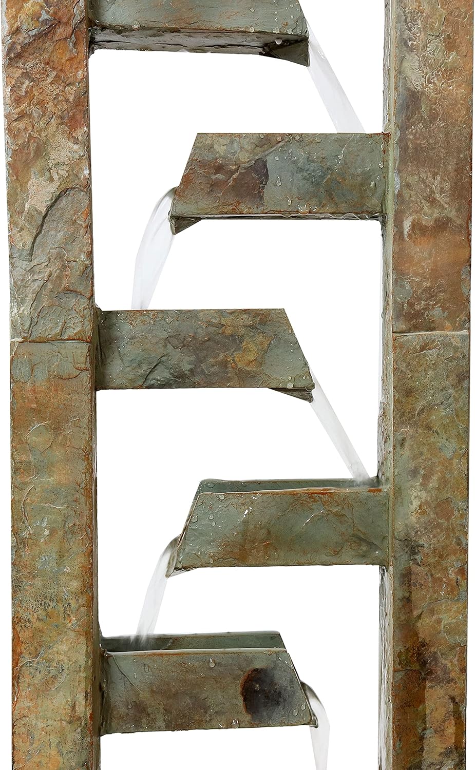 Sunnydaze Stacked Slate Outdoor Water Fountain - Large Freestanding Outside Floor Waterfall Fountain Feature for Garden, Backyard, Patio, Porch, or Yard - 49 Inch Tall : Sunnydaze Decor: Patio, Lawn & Garden