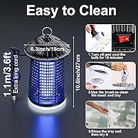Vista 2 de Exterminador de insectos para exteriores e interiores, matamosquitos electrónico de alta potencia 4200 V de alta potencia, impermeable, bombilla