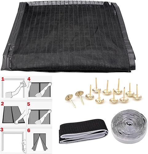 Miniatura 4 de XSTRAP STANDARD Puerta magnética mejorada, cierre magnético para puerta, mosquitera retráctil para puerta, cortina de malla con gancho y bucle para