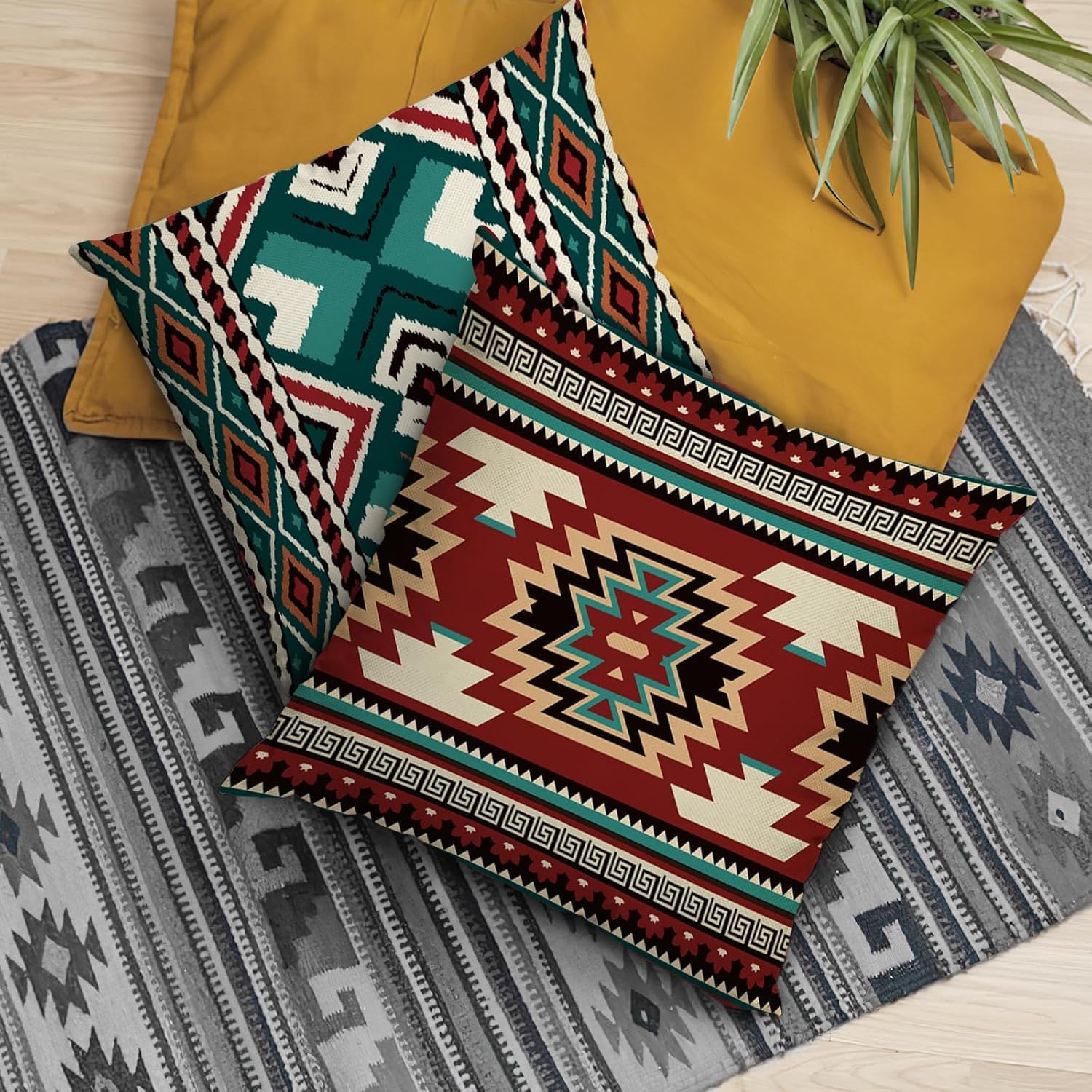 Fahrendom Southwest Native American Indian Decorative Throw Pillow Covers image 4