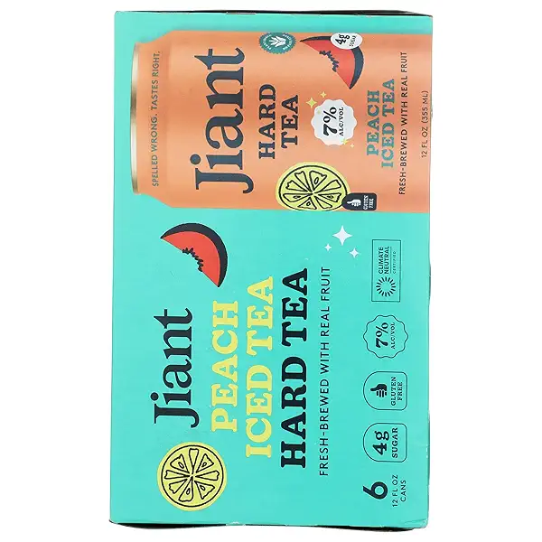 Jiant Peach Hard Tea 6pk Cans, 12 FZ 6