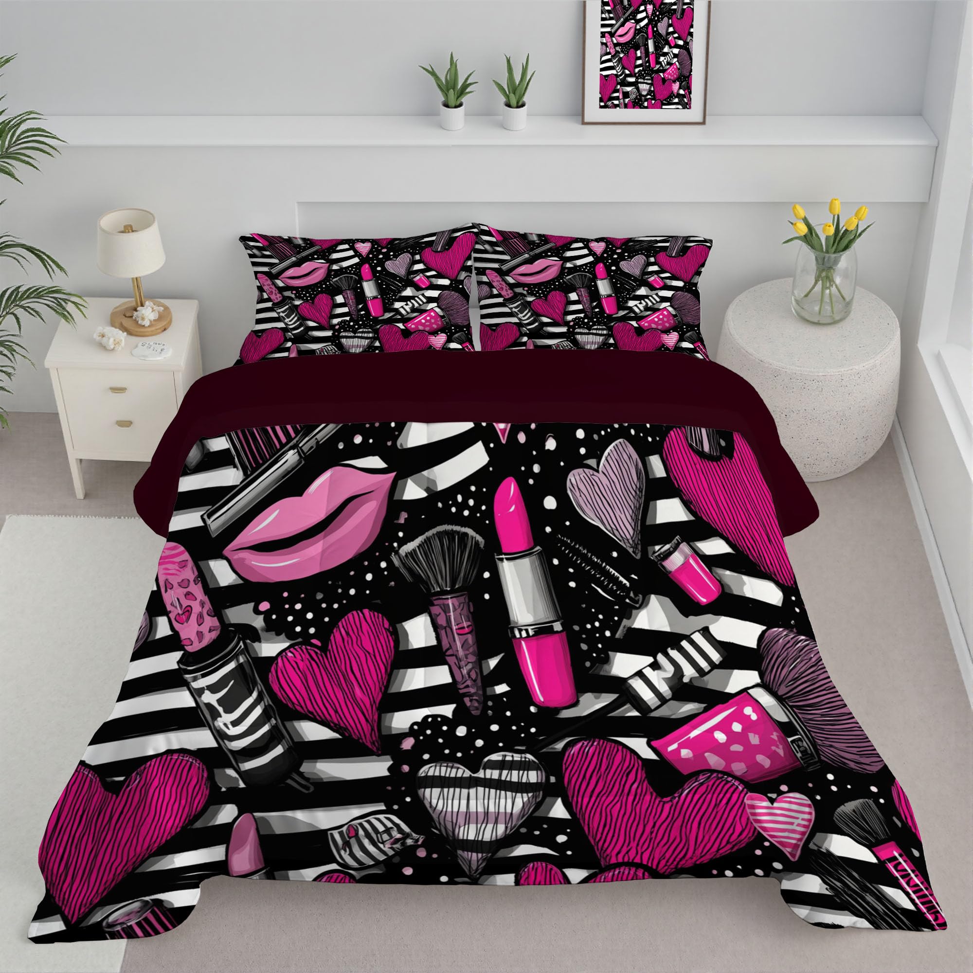 Couette 140x200 graffiti pour une chambre d'ado street style fuchsia