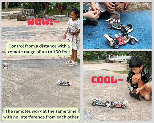 Miniatura 10 de Kit de coche de control remoto inalámbrico F1, kit de proyecto científico para niños, estudiantes, educación, kits de coche modelo de proyecto STEM