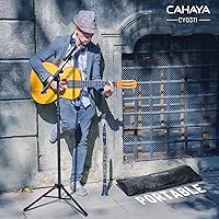 Vista 8 de CAHAYA Soporte de micrófono trípode de doble uso con brazo extensible y pie para micrófono portátil con bolsa de transporte y 2 clips para micrófono