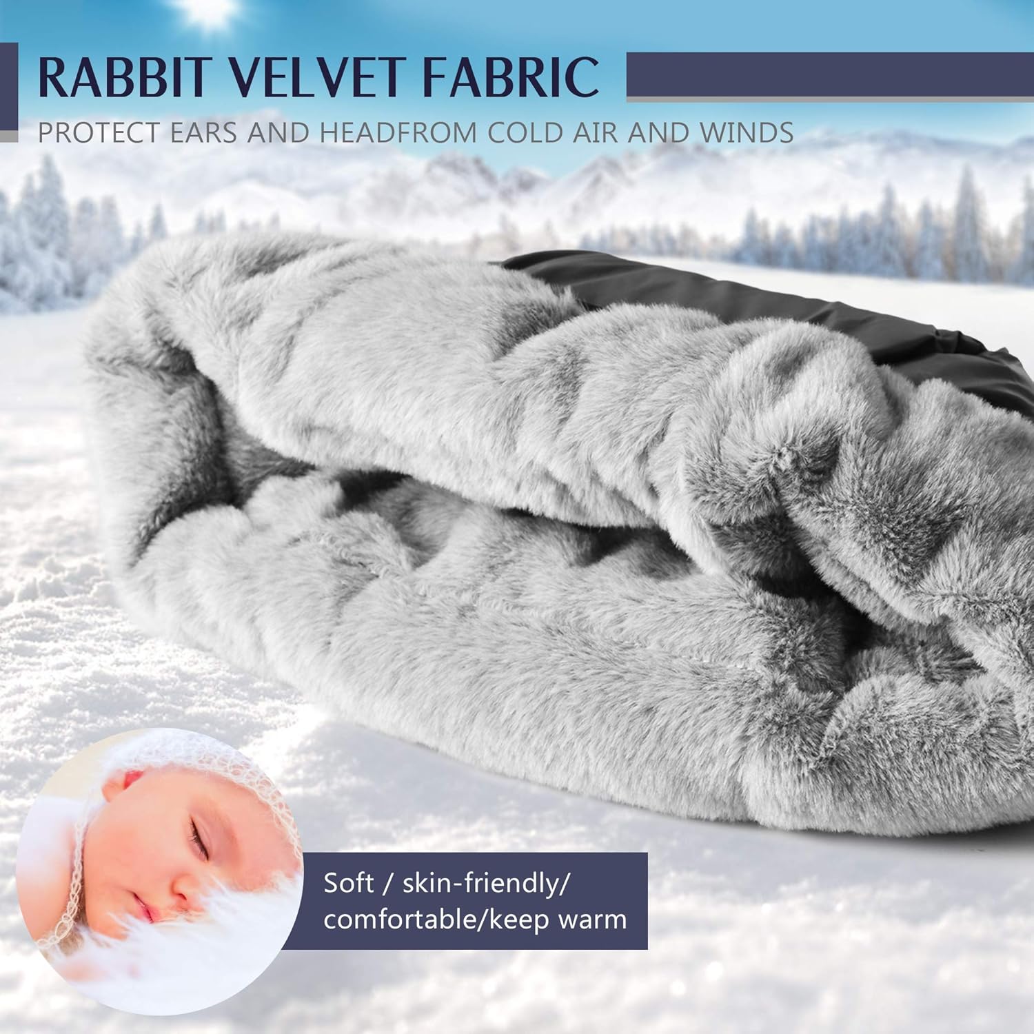 Vista 3 de Botack - Gorro de forro polar 3 en 1 para el cuello y el invierno