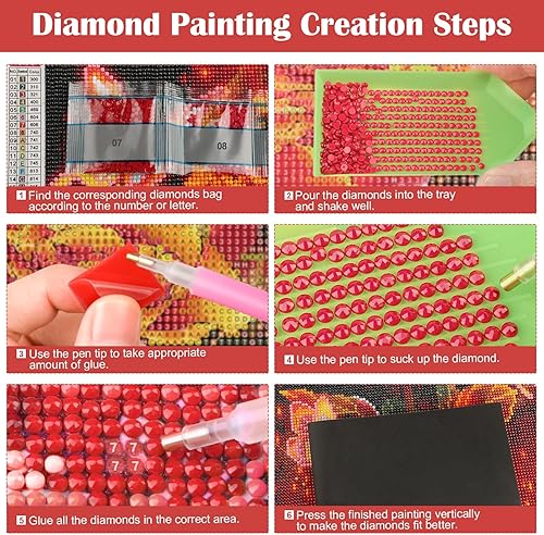 Miniatura 5 de MXJSUA Kits de arte de diamantes para ventana y vista de vidrieras para adultos, kits de pintura de diamantes para adultos, kit de bordado de gemas