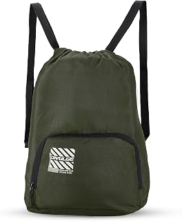 DIVULGE Drawstring Polyester Multi Utility Drawstring Backpack (Beige, 16 L), 24 x 22 x 2 Cm