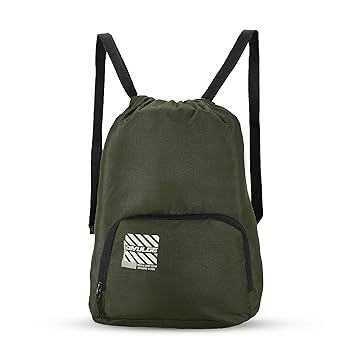 DIVULGE Drawstring Polyester Multi Utility Drawstring Backpack (Beige, 16 L), 24 x 22 x 2 Cm