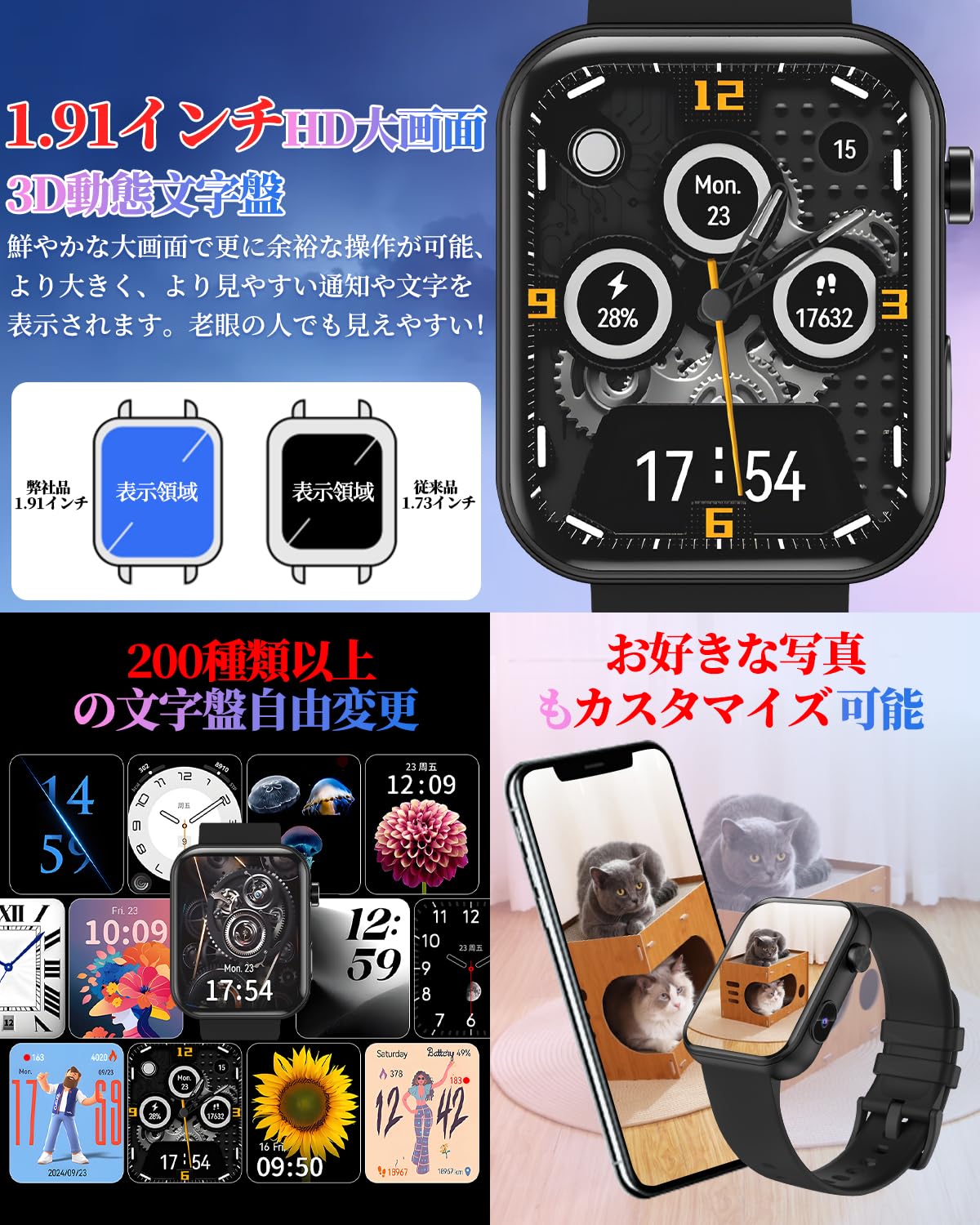 気象情報・音楽制御・スマホカメラの遠隔操作など超多機能♪❤スマートウォッチ Amazon | スマートウォッチ【2025年業界最新傑作 時計にカメラ