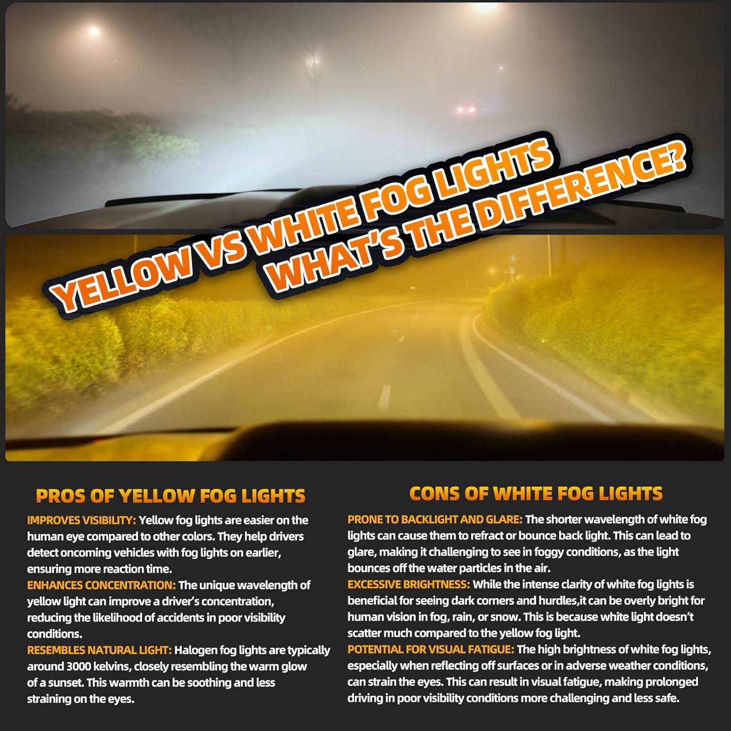 Upgraded 2PCS Yellow Fog Lights Assembly for 2016-2023 Toyota Tacoma, 2014-2023 4Runner, 2014-2019 Tundra, 2007-2014 Camry, 2006-2012 RAV4, 2006-2013 Yaris, 2008-2013 Lexus IS-F, Round fog lights